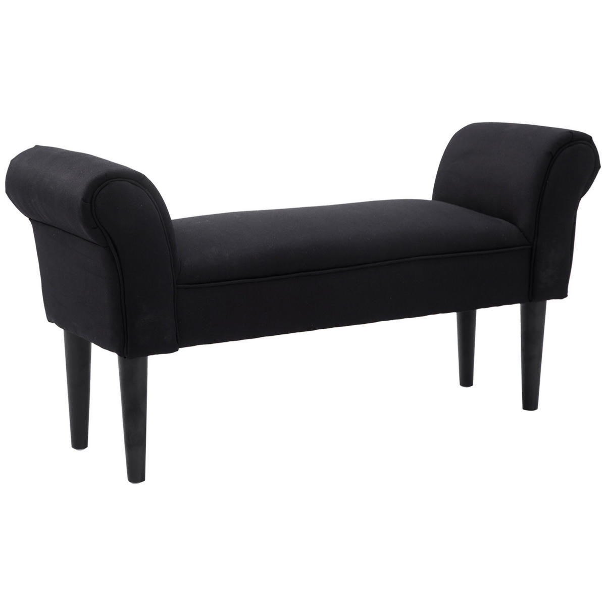 SITZBANK für Schlafzimmer Bettbank Polsterbank MDF Schaumstoff Schwarz - Schwarz, Kunststoff (36/51/102cm) - HOMCOM