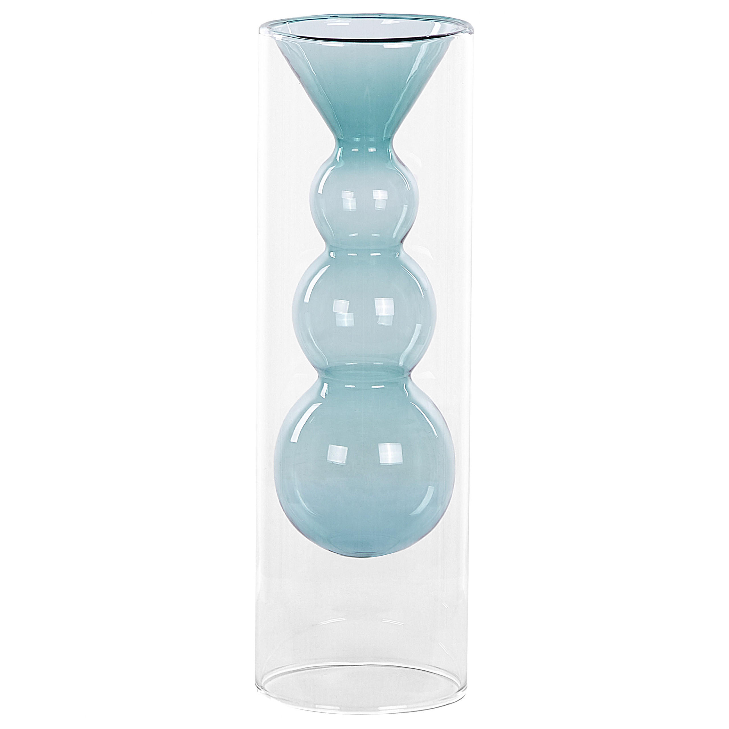BLUMENVASE Glas transparent Kalochi - Transparent, Glas (27cm) - Beliani