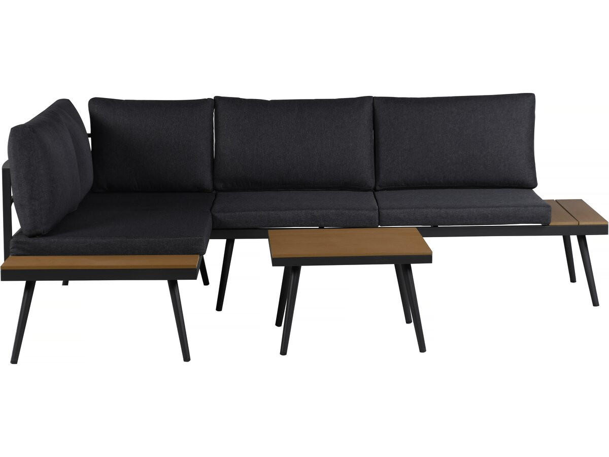 LOUNGEGARNITUR Mira 4-Sitzer Grau - Grau, Metall - Habitat Garten