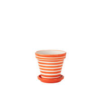 BLUMENTOPF GRANADA STRIPES - Töpferei - Orange - M - Ø 27 cm - Multicolor, Keramik (27/25cm) - J-Line