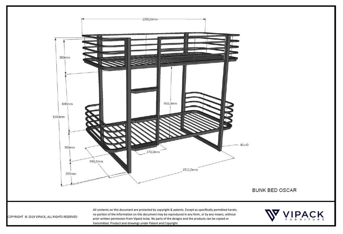 ETAGENBETT Karolin 205x166x99 aus Metall in Schwarz - Schwarz, Metall (90/200cm) - 58aufmkessel