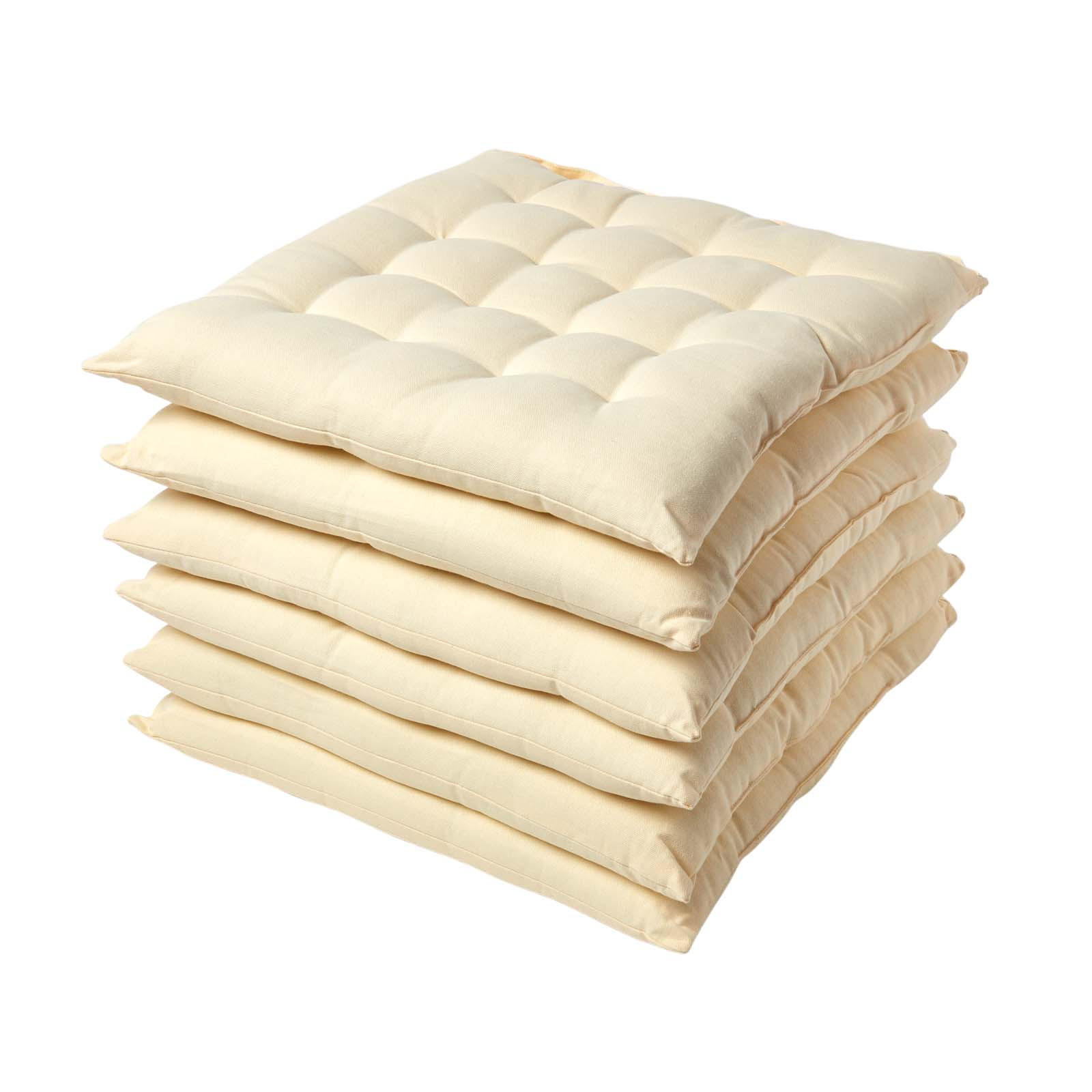 STUHLKISSEN 6er-Set creme 40/40/6,5 cm - Creme, Textil (40/40/6.5cm) - Homescapes