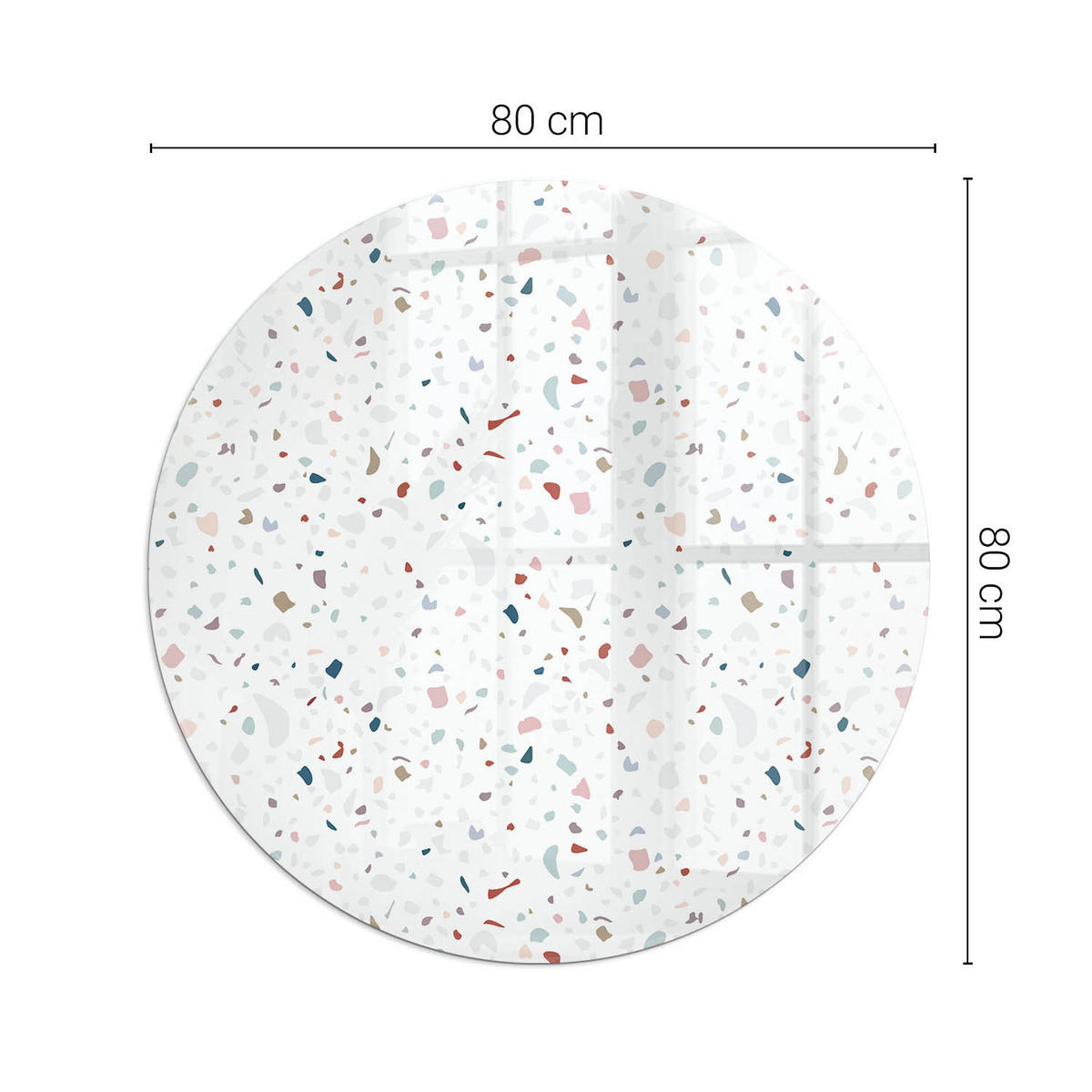 GLASPLATTE für Kamin Ø 80 cm - Weiß, Glas (80/80/0.4cm) - TULUP