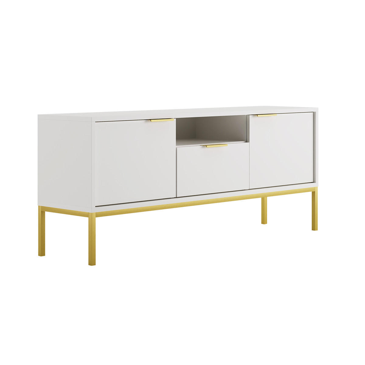 TV-MÖBEL Seattle Weiß - Weiß, Holzwerkstoff (33/56.4/135cm) - Petits-meubles