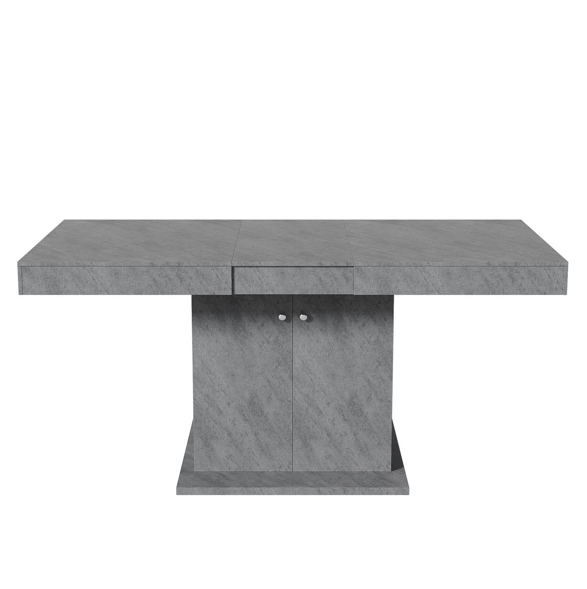 ESSTISCH 140/180/80/76 cm in Grau mit Stauraum und Ausziehfunktion - Grau, Holzwerkstoff (180/80/76cm) - Flora Grace