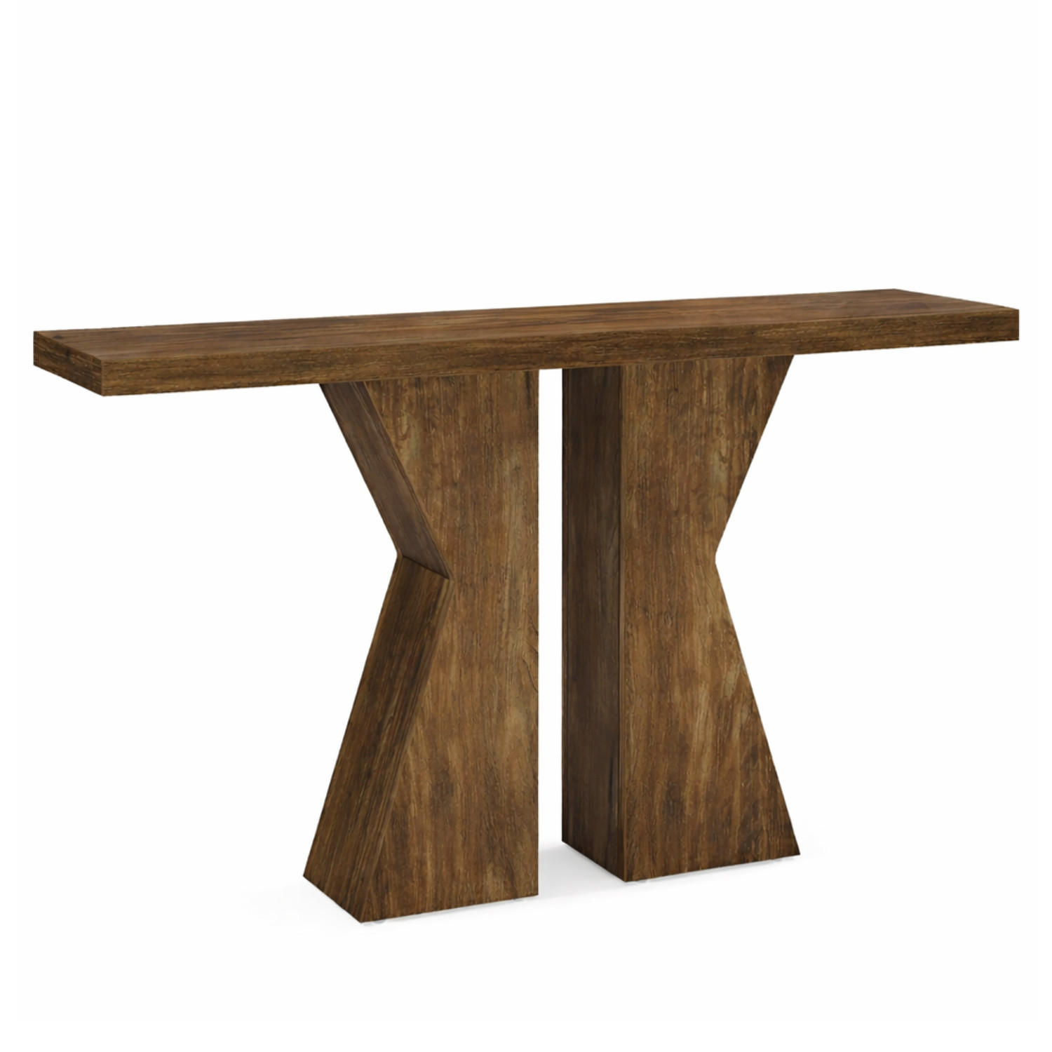 KONSOLENTISCH Holzoptik Braun Skulpturales Design 140×30×80 cm - Ahornfarben/Braun, Holzwerkstoff (30/140/80cm) - Quality Elegance