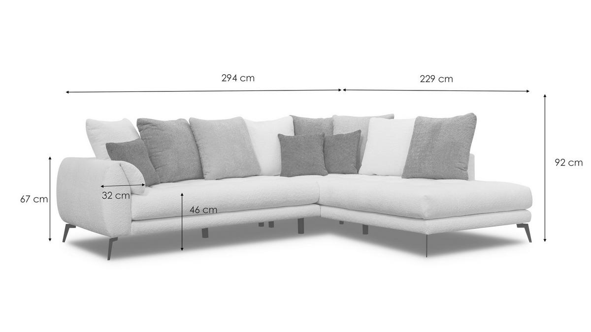 ECKSOFA CALME 5-Sitzer, dunkelorange - Dunkelorange, Holz/Textil (294/229cm) - Courtois Laville