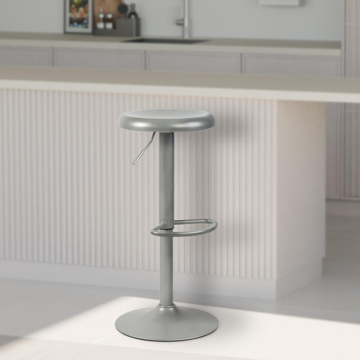 BARHOCKER Metall Silber - Silberfarben, Metall (38.5/58/38.5cm) - CLP