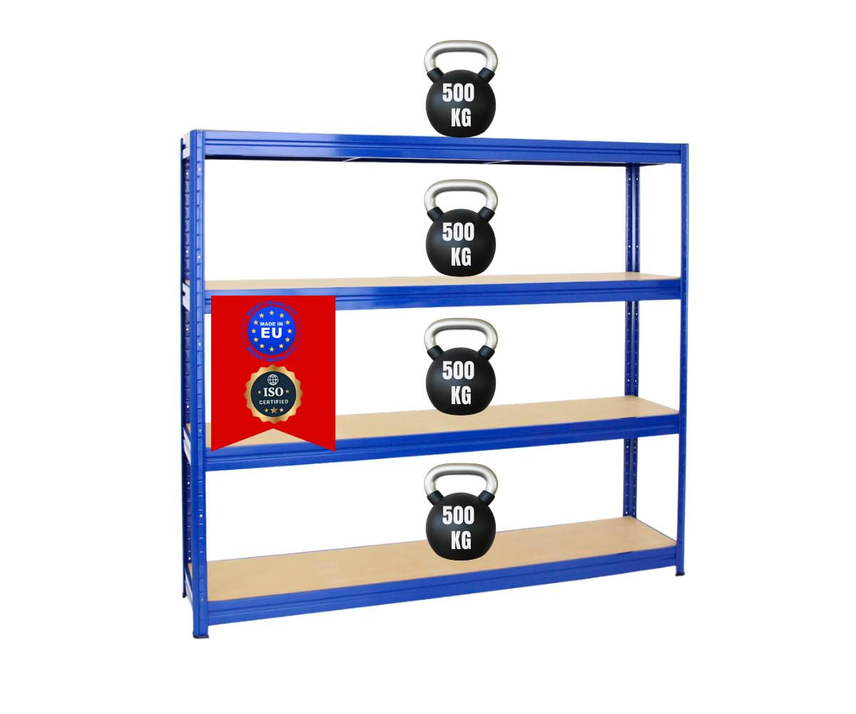 SCHWERLASTREGAL Dino 180x200x45 cm Fachlast 500 kg Blau - Blau, Metall (200/180/45cm) - PROREGAL