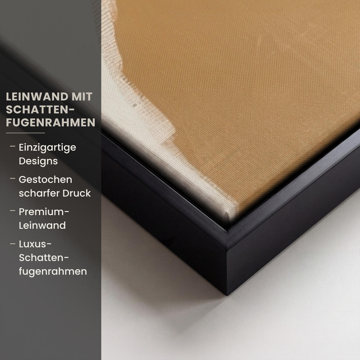 LEINWAND Bilder mit Rahmen - Farbe - Abstrakt - Farben - 90x60 - Currygelb, Textil (90/60cm) - MuchoWow