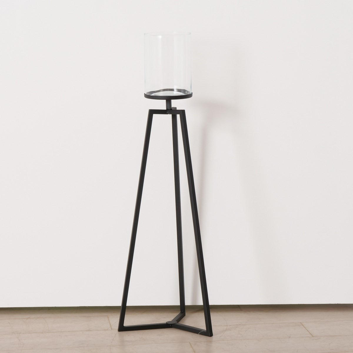 KERZENHALTER aus Glas auf Metallgestell Cosa - Schwarz, Metall (28/95/30cm) - Boltze Home