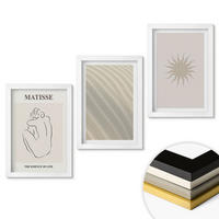 WANDBILDER 3er-Set - 20x30 cm Weißer Rahmen - Minimalistische Sandlinien Sonne - Weiß, Kunststoff (20/30cm) - ArtPrintCave