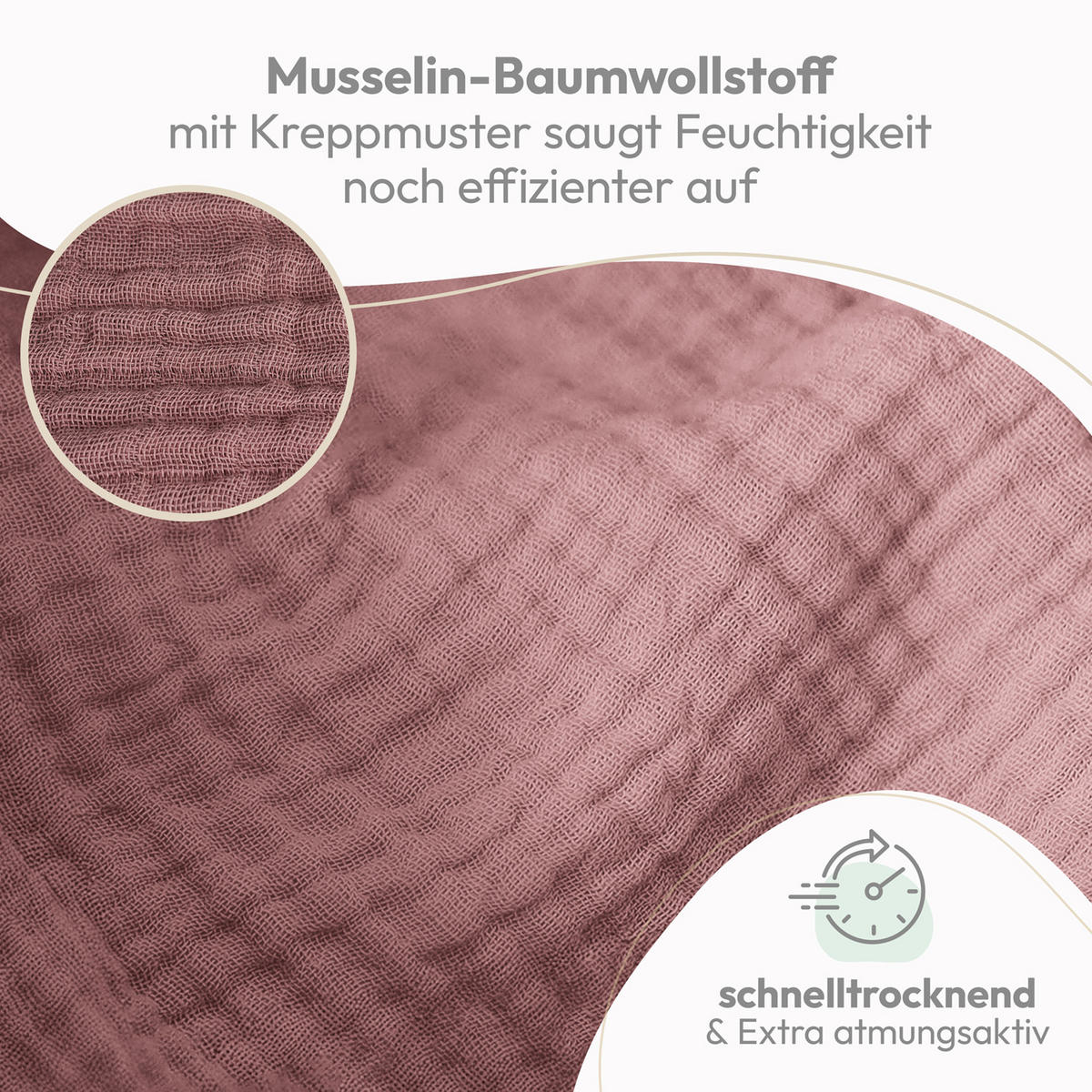 SPUCKTÜCHER 70/70 cm, 100% Baumwolle für Babys, Rosa, 5er-Set - Rosa, Textil (70/70cm) - Laleni