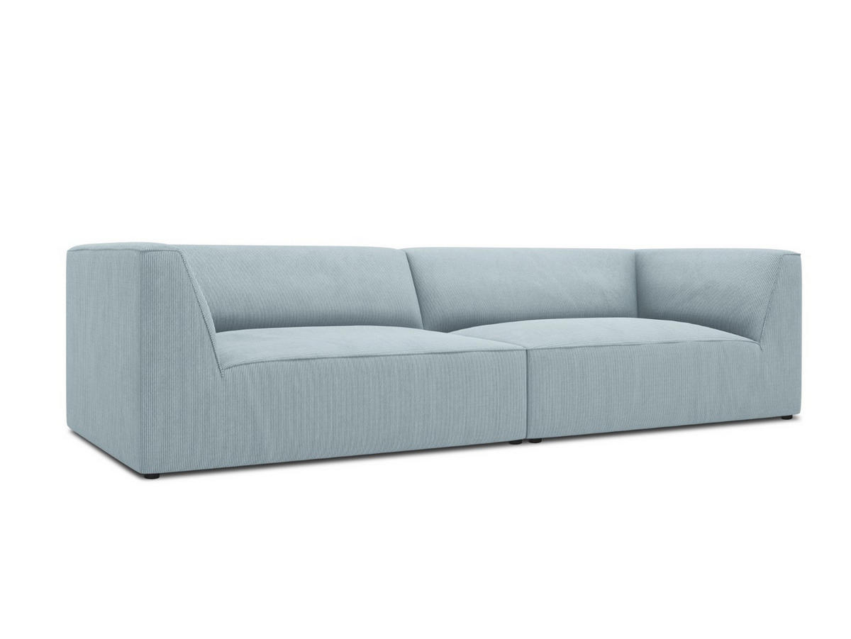 SOFA Ruby aus Cord hellblau 4 Sitzplätze - Hellblau, Textil (93/69/302cm) - Micadoni