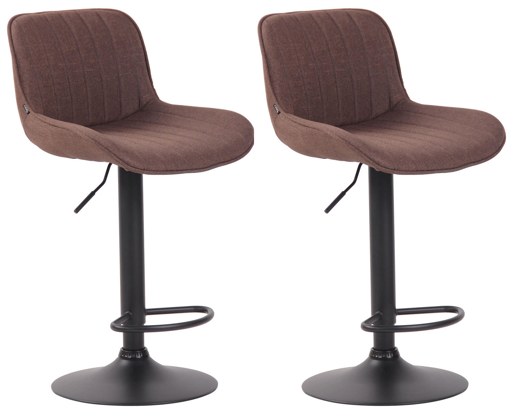 BARHOCKER 2er Set Stoff braun - Schwarz/Braun, Textil/Metall (50/86/50cm) - CLP