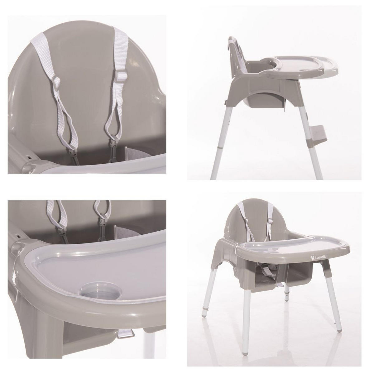 HOCHSTUHL Amaro blau Doppel-Esstisch, Bechervertiefung, Fußablage, Gurt - Blau, Kunststoff (57/86/60cm) - Lorelli