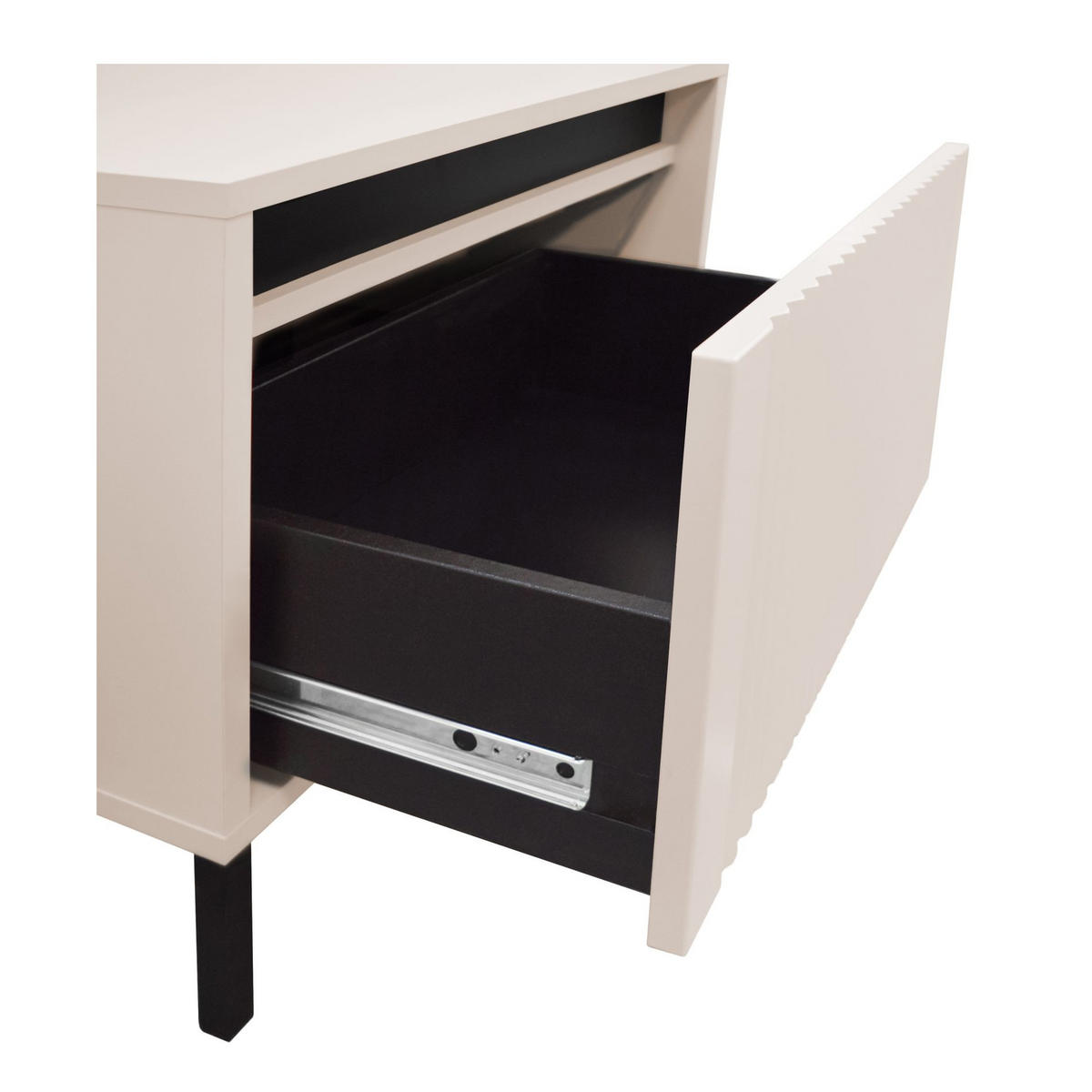 NACHTTISCH Osaka Sandbeige 52 cm - Beige/Schwarz, Holzwerkstoff/Metall (51.8/50/40cm) - Selsey