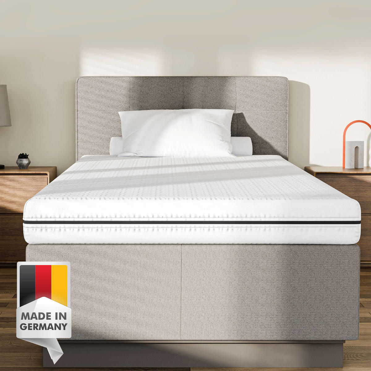 KALTSCHAUMMATRATZE H2 H3 180x200 cm – 7 Zonen Gästematratze ca. 15 cm – ergonomische Wendematratze mit waschbarem Bezug - Weiß, Textil (180/200cm) - Mister Sandman