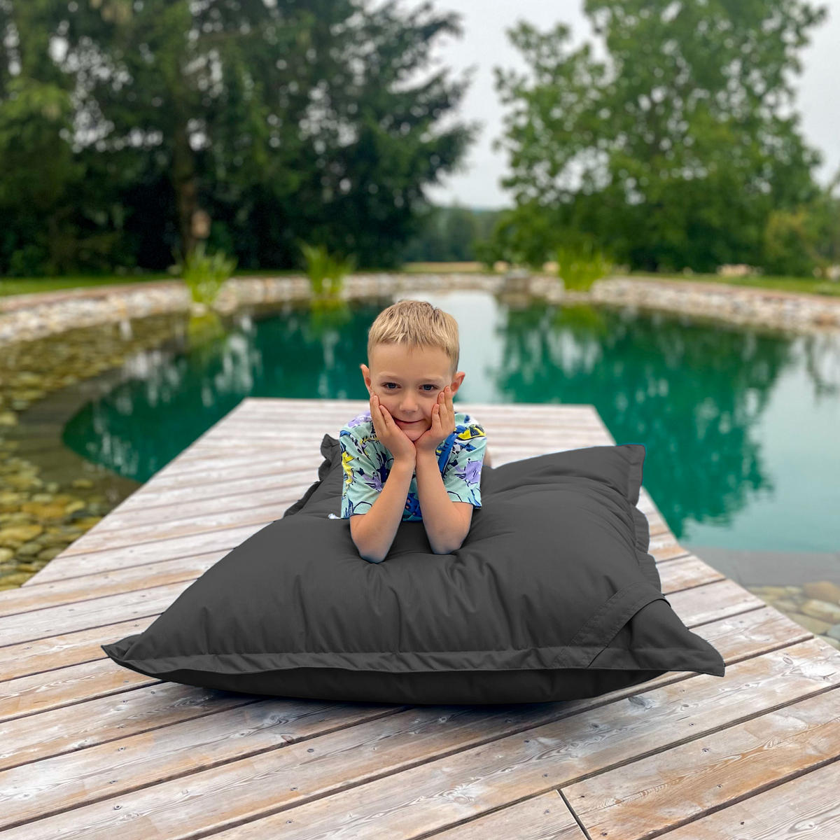 KINDER-SITZSACK Caree Kids grau für Indoor und Outdoor - Grau, Textil (140/100/30cm) - Bruni
