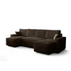 WOHNLANDSCHAFT U AMBRO Poso 06 mit Schlaffunktion U-Form, Sofa mit Stauraum - Braun, Textil (300/85/143cm) - Bedante