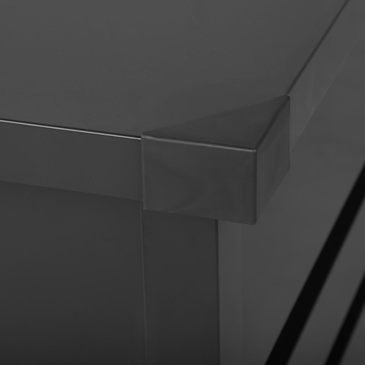 AUFLAGENBOX Stahl graphitgrau 165/70 cm Cebrosa - Graphitfarben, Metall (165/63/70cm) - Beliani