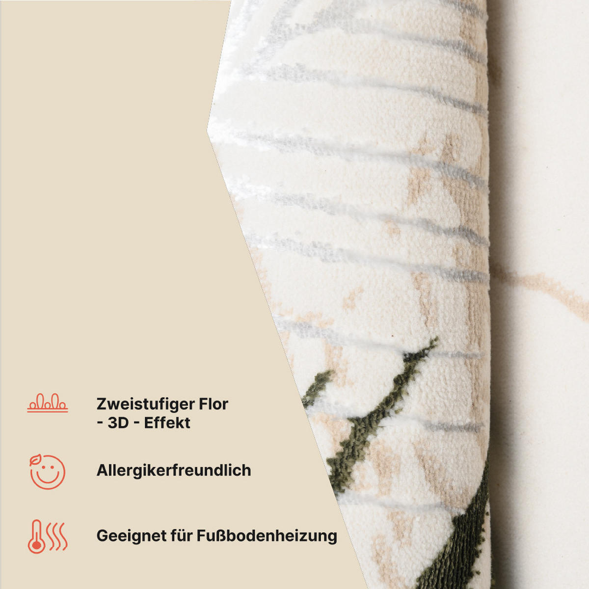 TEPPICH GOLDEN Creme 250/350 cm - Creme, Kunststoff (250/350cm) - Tapiso
