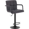 BARHOCKER drehbar, Antiklederoptik, Anthrazit - Anthrazit/Schwarz, Textil/Metall (51/90/37cm) - Woltu