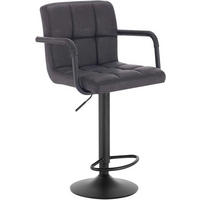 BARHOCKER drehbar, Antiklederoptik, Anthrazit - Anthrazit/Schwarz, Textil/Metall (51/90/37cm) - Woltu