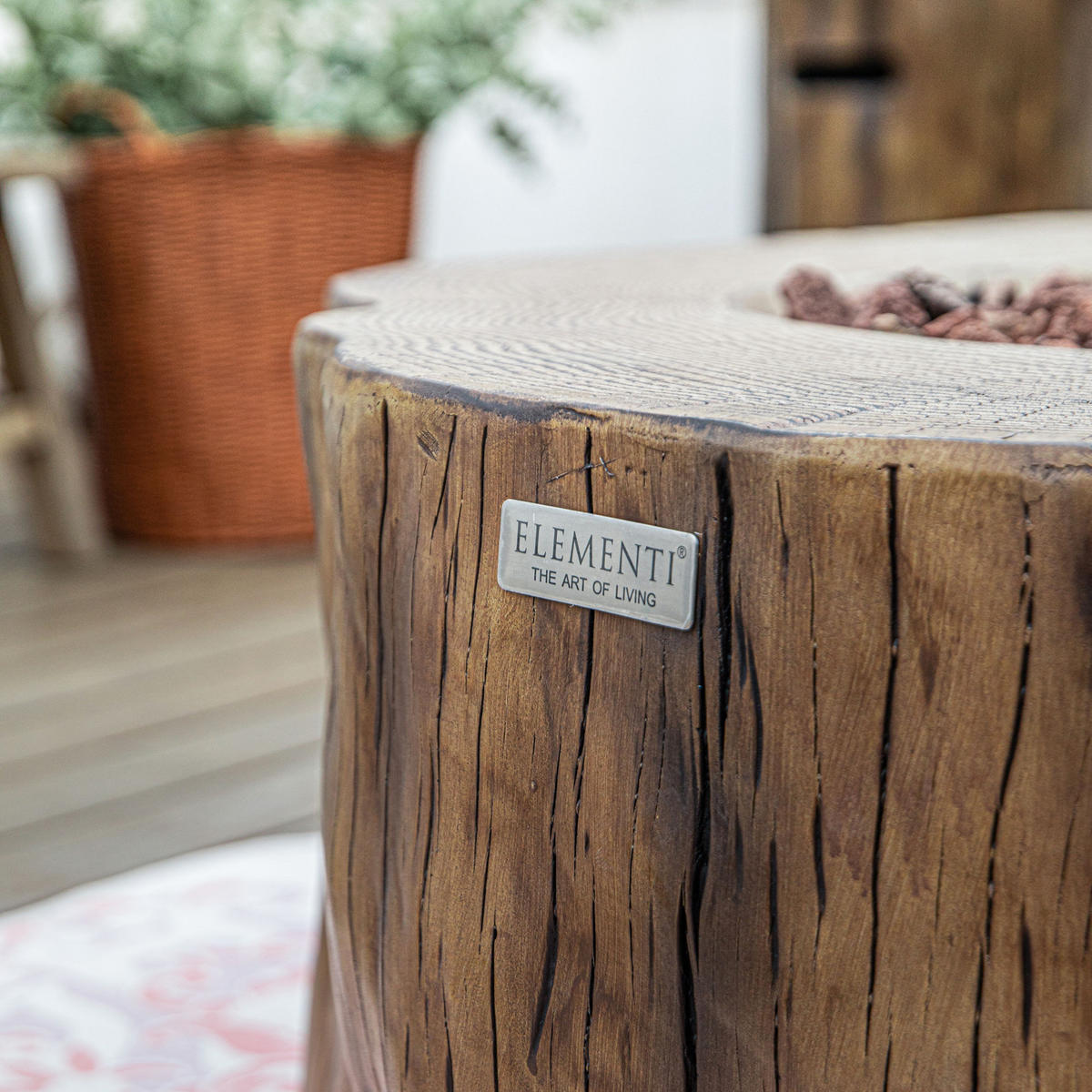 FEUERTISCH Manchester Gasfeuerstelle aus GF-Beton 106/100/43 cm - Rotbraun, Naturmaterialien (100/43/106cm) - Elementi