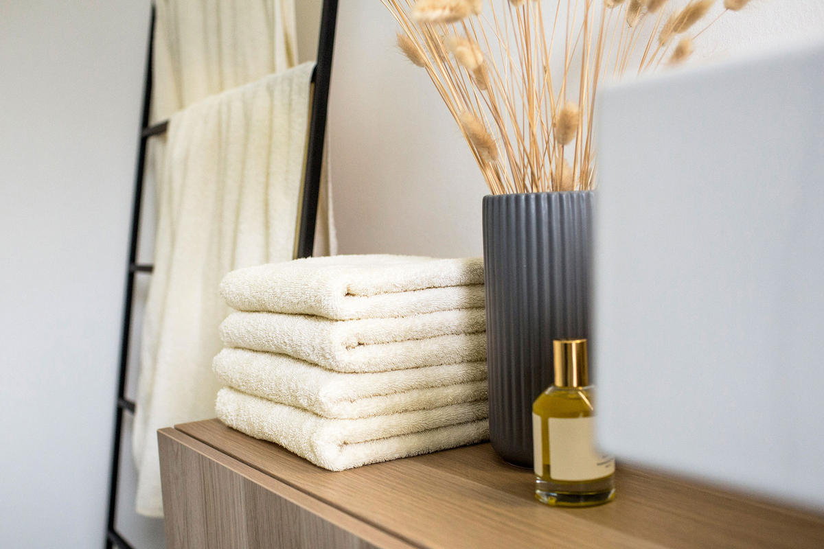 HANDTÜCHER, 4er-Set, 50x100 cm, 100% Baumwolle, Weiß - Beige, Textil (50/100cm) - Zollner