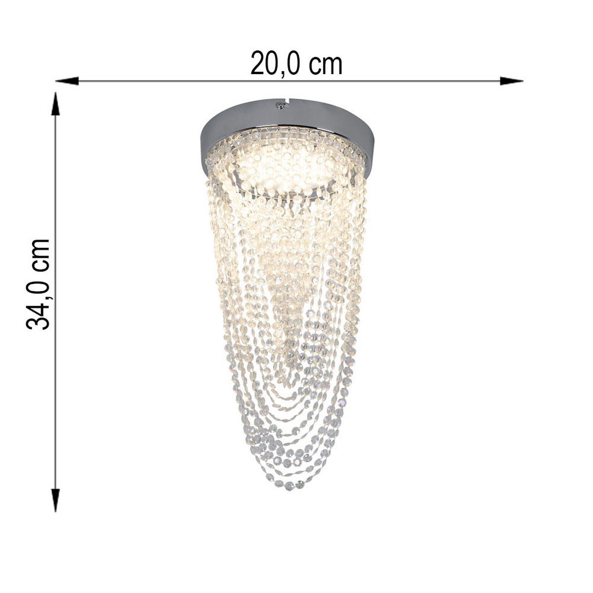 LED DECKENLEUCHTE KIRA - Klar, Metall (20/20/34cm) - Esto