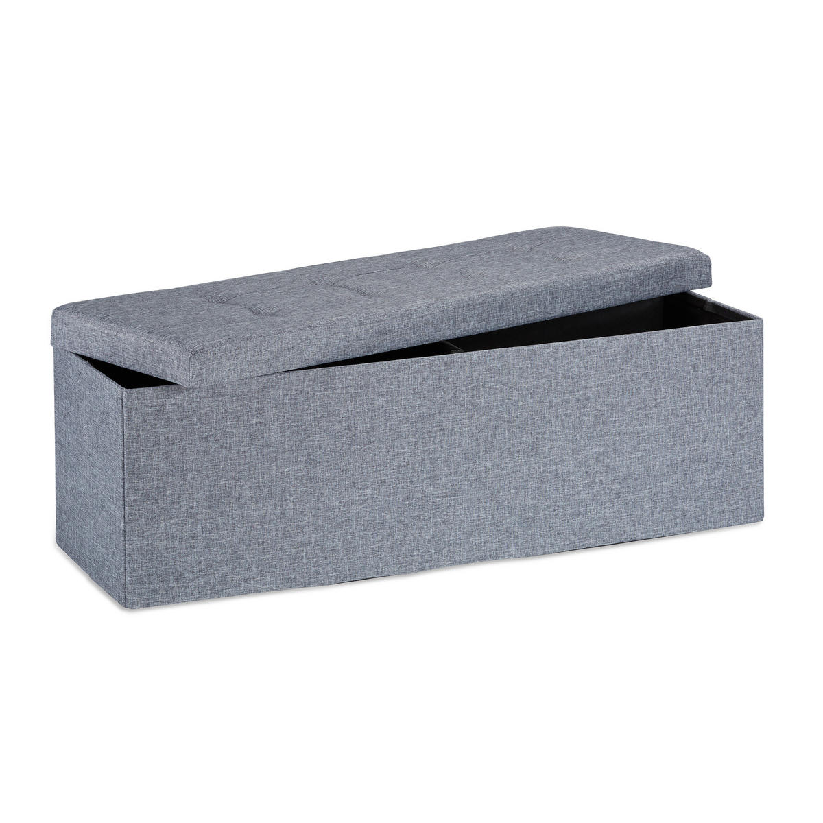 FALTBARE Sitzbank - Anthrazit, Holzwerkstoff/Textil (38/38/114cm) - Relaxdays