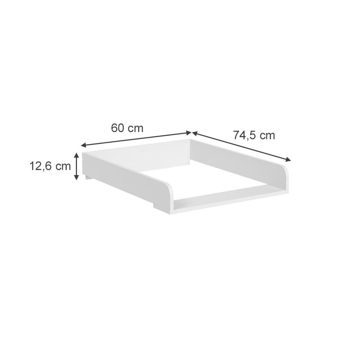 PŘEBALOVACÍ PŘÍPRAVEK Viktor Bílá - bílá, kompozitní dřevo (60/12.6/74.5cm) - Vicco