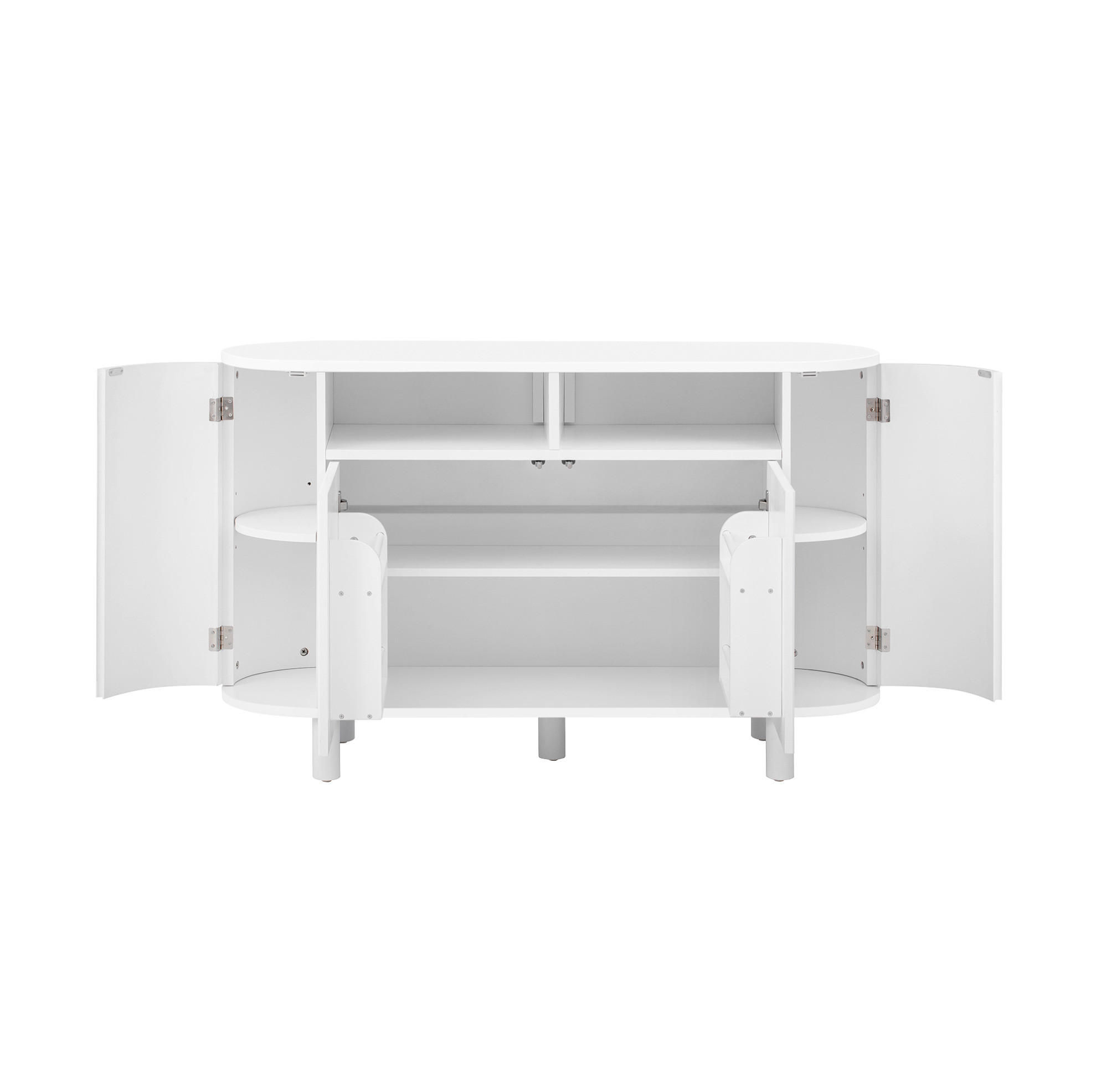 SIDEBOARD 120/38/77 cm Weiß aus MDF mit verstellbaren Böden - Weiß, Holzwerkstoff (120/77/38cm) - OKWISH