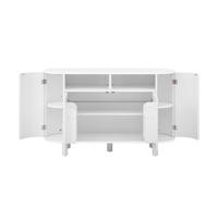 SIDEBOARD 120/38/77 cm Weiß aus MDF mit verstellbaren Böden - Weiß, Holzwerkstoff (120/77/38cm) - OKWISH
