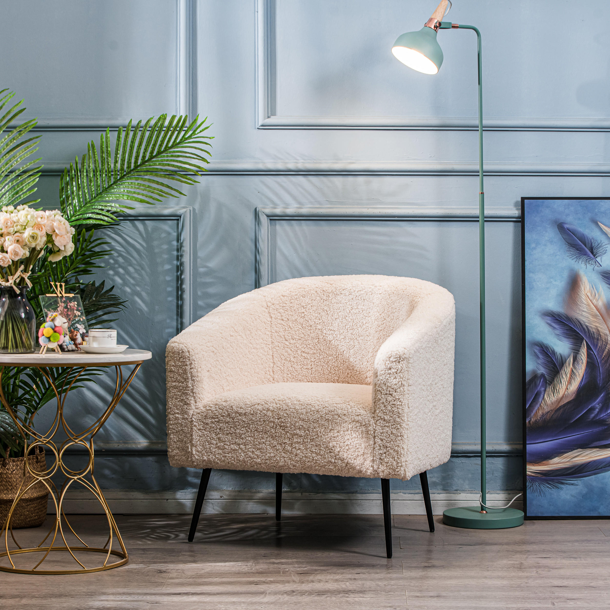 SESSEL Wolle Weiß - Weiß, Textil (75/76/65cm) - Nordlys