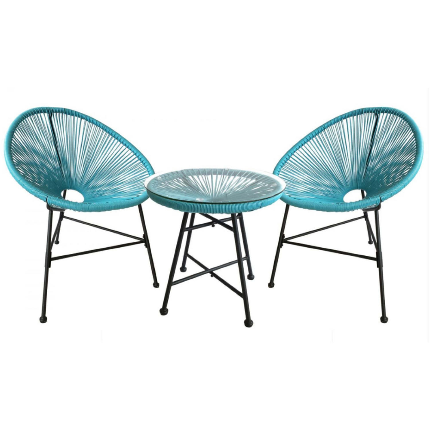 BALKONMÖBEL Acapulco Blau - Blau, Metall - Concept Usine