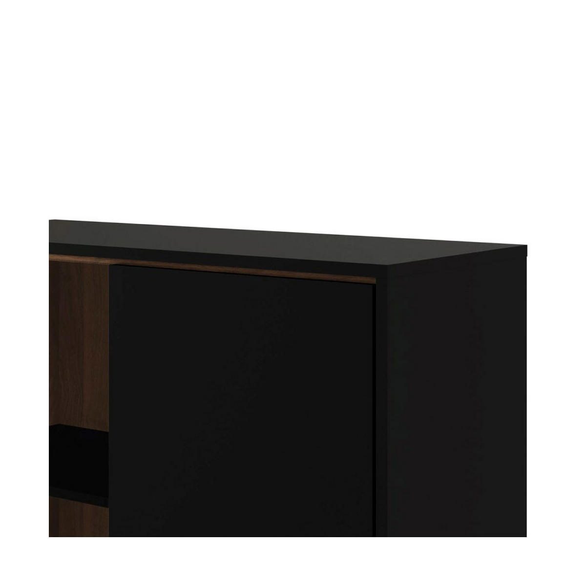 VITRINE Rye Schwarz 102/40/162 cm - Schwarz, Holzwerkstoff (102/162/40cm) - ebuy24