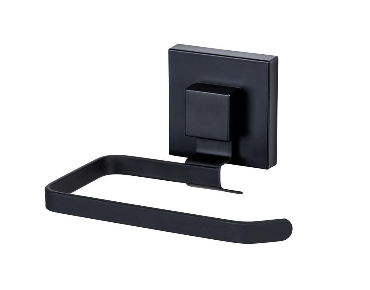 TOILETTENPAPIERHALTER Montage ohne Bohren Quadro 14/6/11 cm - Schwarz, Metall (6/11/14cm) - Wenko