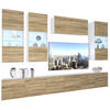 WOHNZIMMERWAND Schrankwand mit LED Sonoma Eiche - Beige, Holz (300/180/36cm) - B BELINI GROUP