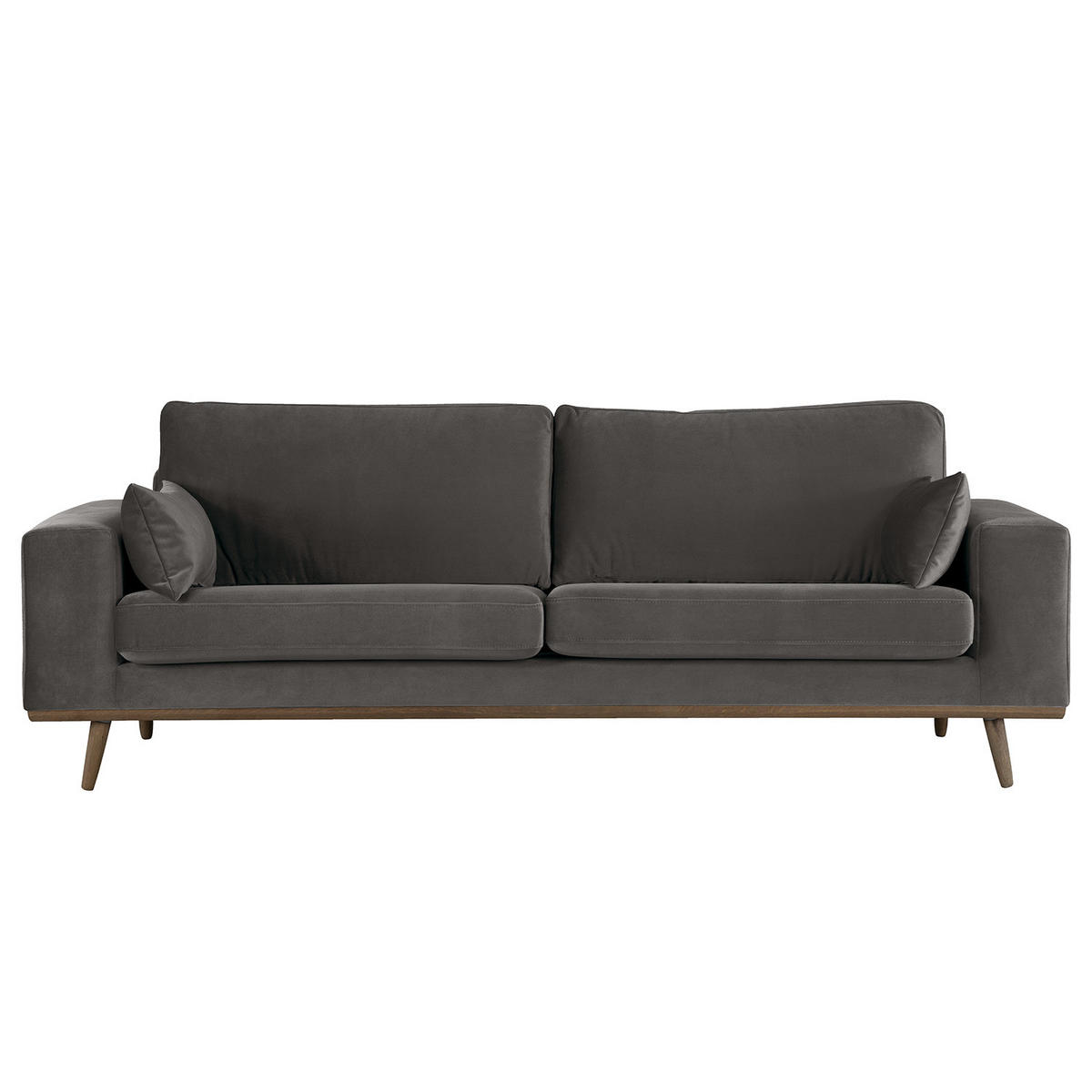 2-SITZER SOFA - Eichefarben/Dunkelgrau, Eichenholz/Textil (197/81/88cm) - home24
