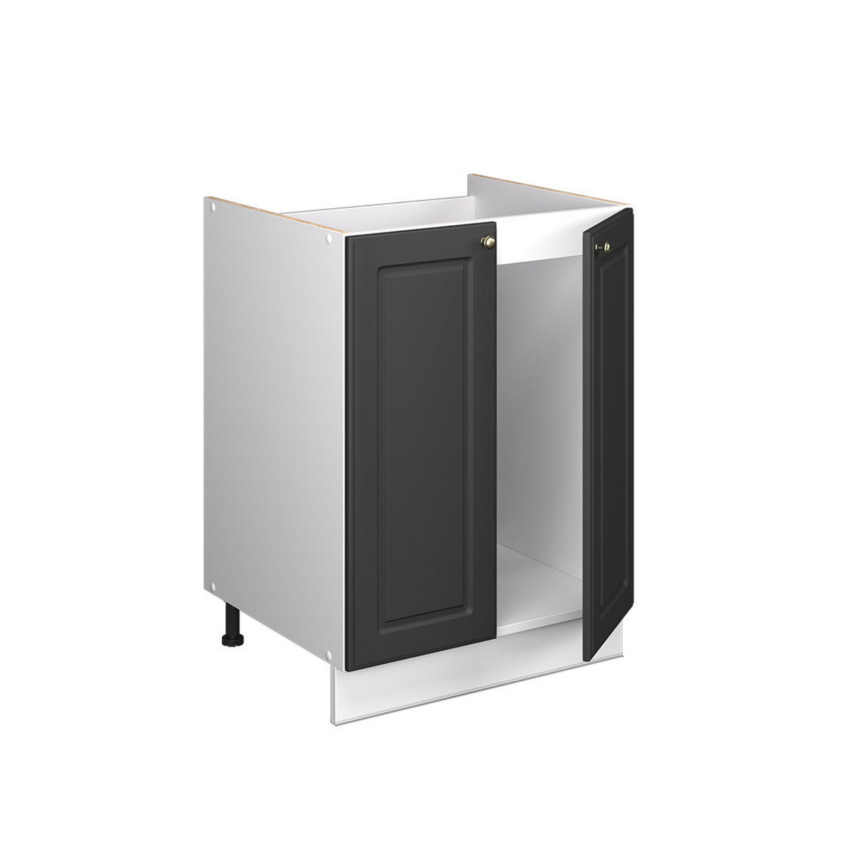SPÜLENUNTERSCHRANK Fame-Line, Anthrazit-Gold Landhaus/Weiß, 60 cm - Anthrazit/Weiß, Holzwerkstoff (60/82/60cm) - Vicco