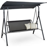 HOLLYWOODSCHAUKEL mit Sonnendach und 2 Kissen, 149/113/173 cm, 3 Personen - Hellgrau/Grau, Textil/Metall (149/173/113cm) - Luverno