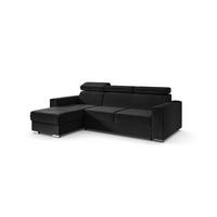 ECKSOFA in L-Form Corner Sofa Bett Eckcouch Couch Wohnlandschaft Cauchsofa FIX - 242x168 cm Schwarz - Schwarz, Holzwerkstoff/Kunststoff (242/168cm) - ALTDECOR