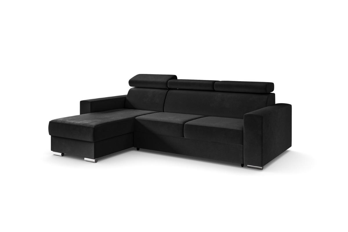ECKSOFA in L-Form Corner Sofa Bett Eckcouch Couch Wohnlandschaft Cauchsofa FIX - 242x168 cm Schwarz - Schwarz, Holzwerkstoff/Kunststoff (242/168cm) - ALTDECOR
