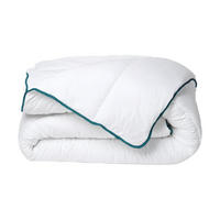 BETTDECKE recycelt - 200 x 200 cm - 350gr/ m² - Microfaser - Weiß & Blau - ROSA von DREAMEA - Weiß, Textil (200/200cm) - Vente-Unique