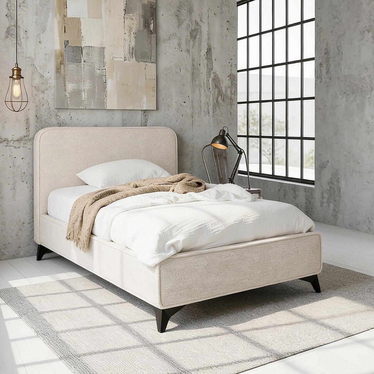 POLSTERBETT VIRETTA 90X200 CM - Weiß, Textil (90/200cm) - IDIMEX