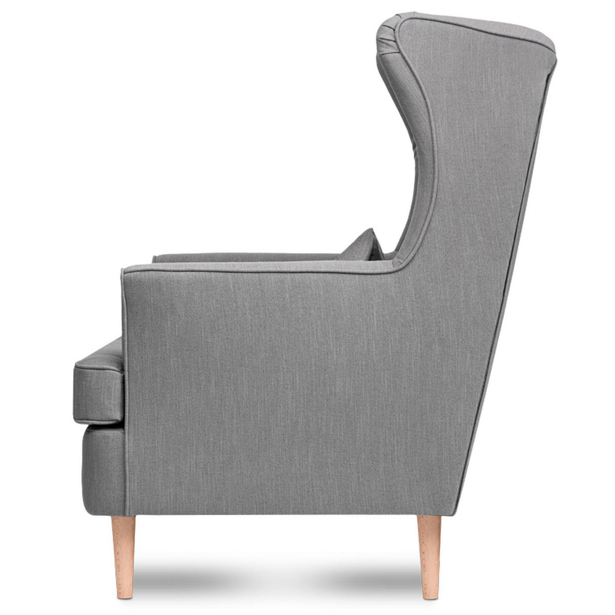 OHRENSESSEL STRALIS mit Sitzhocker, grau - Grau, Textil (82/108/80cm) - KONSIMO®