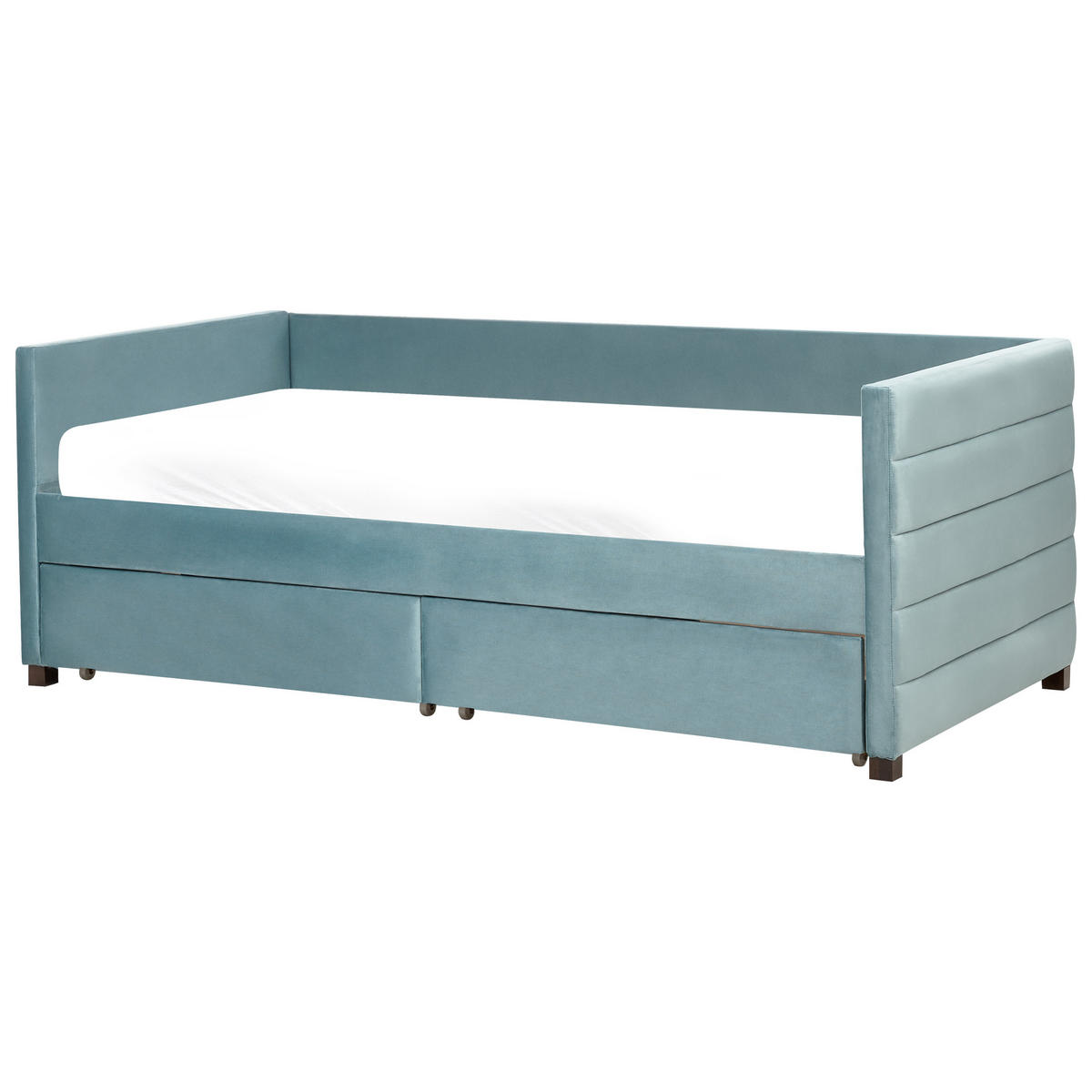 TAGESBETT mit Stauraum 90x200 cm Grün Marray - Mintgrün, Textil (90/200cm) - Beliani