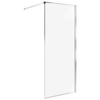 SPRCHOVÁ ZÁSTĚNA 80/190 cm Stříbrná Waspam - stříbrná/průhledná, sklo (80/190cm) - Beliani